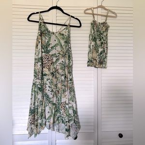 MATCHING Mommy & Daughter Hawaiian Pineapple Print Dresses